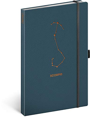 PRESCO GROUP A.S. Tierkreis Notizbuch mit Gummiband liniert - Notizblock für Frauen Mädchen Herren - Tagebuch Journal Notebook für Schule und Arbeit (Skorpion) von Presco Group