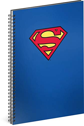 Spiralblock A4 liniert - Notizbuch für Kinder, Schule, Büro - Notizblock mit 60 Seiten (Superman - Blue) von Presco Group