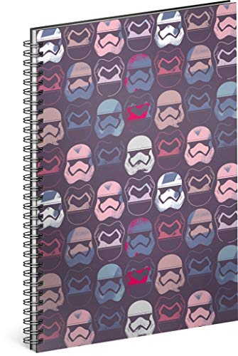 Spiralblock A5 liniert - Notizbuch für Kinder, Schule, Büro - Notizblock mit 60 Seiten (Star Wars - Pattern) von Presco Group