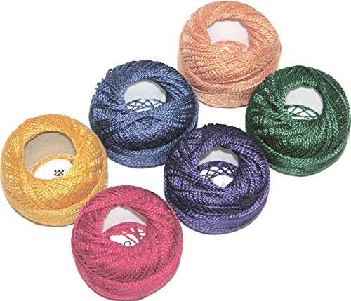 Presencia Finca Perle Baumwolle ~ Größe #5 ~ Garn Sampler Pack zum Nähen, Sticken und Quilten (04 - Jewel) von Presencia