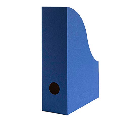 5 x PresentFill® Kleine Stehsammler Saphir Blau Zeitschriftensammler Stehordner für DIN A5 Format aus 100% Recycling Karton - Made in Germany für Schreibtisch, Archiv und Aufbewahrung von Present Fill