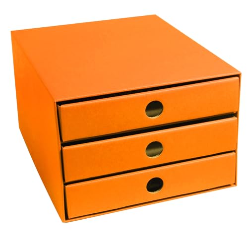 PresentFill® Schubladenbox Pappe Orange - 100% Recycling Karton - Made in Germany - Schubladenturm für DIN A4 Papierablage - stabil stapelbar - Büro Schreibtisch Organizer – Ablagebox - Ordnungsbox von Present Fill