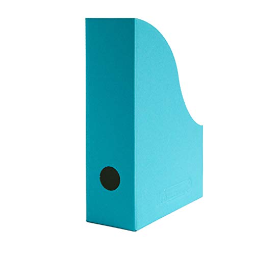 10 x PresentFill® Kleine Stehsammler Azur Blau Zeitschriftensammler Stehordner für DIN A5 Format aus 100% Recycling Karton - Made in Germany für Schreibtisch, Archiv und Aufbewahrung von Present Fill