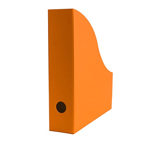 10 x PresentFill®️ Stehsammler Zeitschriftensammler Stehordner Orange für DIN A4 Format aus umweltfreundlichen 100% Recycling Karton - Made in Germany für Schreibtisch, Archiv und Aufbewahrung von Present Fill