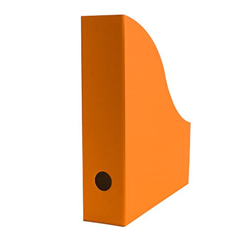 10 x PresentFill® Stehsammler Zeitschriftensammler Stehordner Orange für DIN A4 Format aus umweltfreundlichen 100% Recycling Karton - Made in Germany für Schreibtisch, Archiv und Aufbewahrung von Present Fill