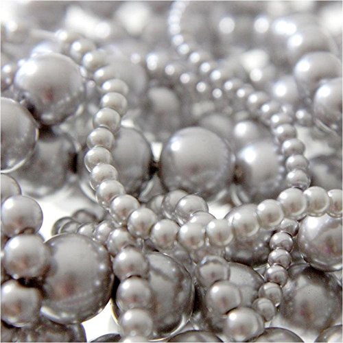 Présentoirs pour Bijoux Perlmuttperlen, 14 mm, böhmische Glasperlen, Pastellfarben, 10 Stück, Grau von Présentoirs pour Bijoux