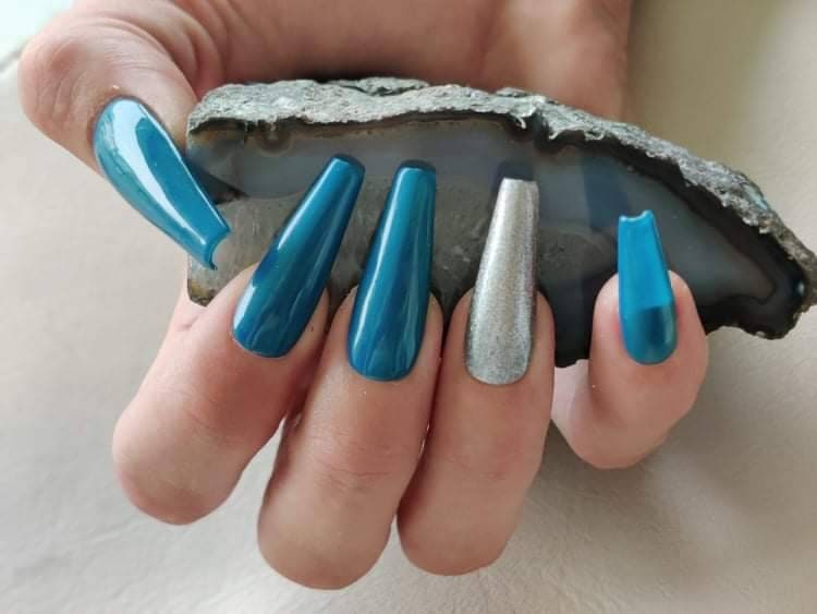 Blaues Eis | Nägel Aufdrücken Größe Medium Fake Nails Gelpolitur Druck Auf Versandfertig Blaues Eis | Nägel Aufdrücken Größe Medium Fake Nails Gelpolitur Druck Auf Versandfertig von PressedTropics