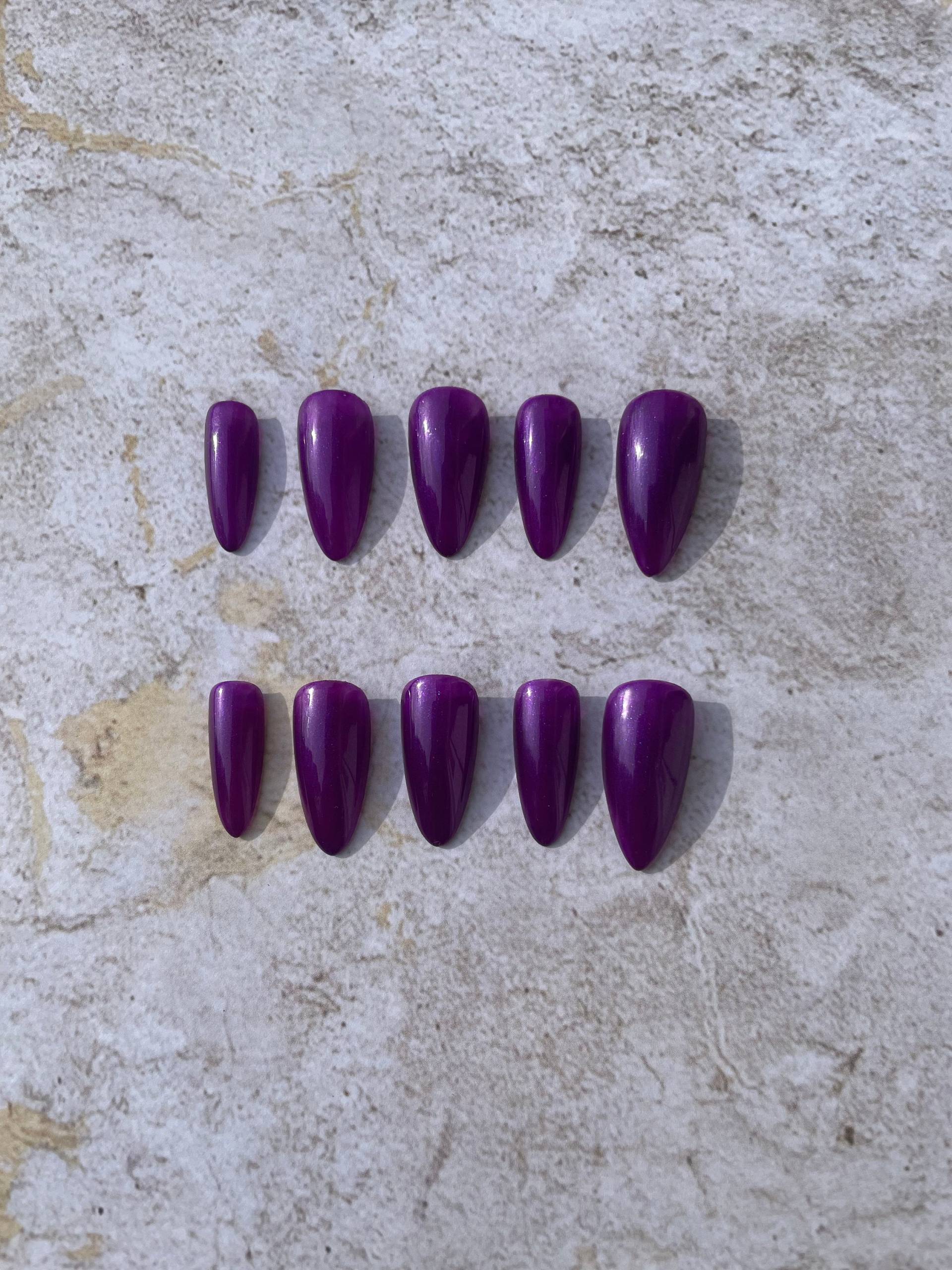 Ms.purple/Press On Nails Gel Maniküre Nägel Luxus Ons Kurzes Stiletto von PressedbyjojoShop