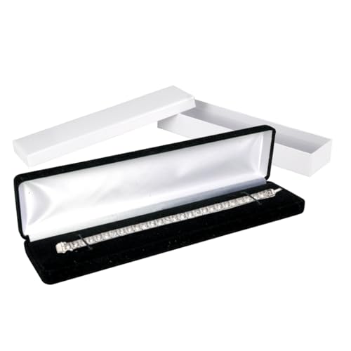Schmuckketten-Geschenkbox, Velours, Samt-Armband-Aufbewahrungsbox, für Antrag, Hochzeit, Verlobung und Schmuckverkäufer, lange Halskette und Armband, Schmuckschatulle Schmuckketten-Geschenkbox, Velours, Samt-Armband-Aufbewahrungsbox, für Antrag, Hochzeit, Verlobung und Schmuckverkäufer, lange Halskette und Armband, Schmuckschatulle von Prestige & Fancy