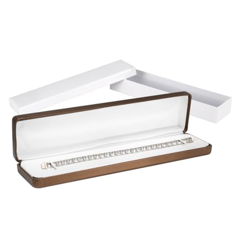 Schmuckketten-Halsketten-Geschenk-Box, PU-Leder-Armband-Aufbewahrungsbox, für Antrag, Hochzeit, Verlobung und Schmuckverkäufer, lange Halskette und Armband, Schmuckschatulle Schmuckketten-Halsketten-Geschenk-Box, PU-Leder-Armband-Aufbewahrungsbox, für Antrag, Hochzeit, Verlobung und Schmuckverkäufer, lange Halskette und Armband, Schmuckschatulle von Prestige & Fancy