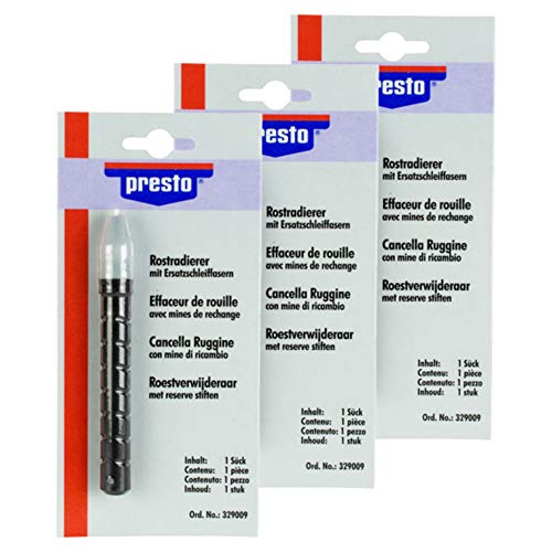 Presto 3X ROSTRADIERER ROST RADIERER ENTROSTUNG KLEINE ROSTSTELLE 1 STÜCK 329009 von Presto