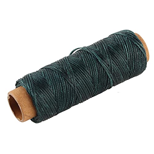 Pretfy 1 PC 1mm Wachsen Nähfaden, Starke Flache 50 M für Lederschuh Reparatur und Handnähte Kunsthandwerk (Grün) von Pretfy
