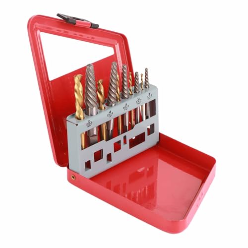 Pretfy 10 Stcs Linke Titan -Plattierlegungs -Stahlbohrer und Schraubenextraktionssatz von Pretfy