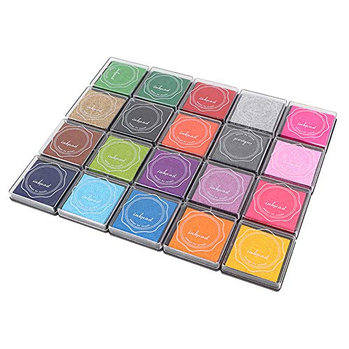 Pretfy 20 Farben Niedliche Farbenfrohe Ink Pad Stempel Set - Inkpad für Stempelstempel und Sammelalbumendekoration Pretfy 20 Farben Niedliche Farbenfrohe Ink Pad Stempel Set - Inkpad für Stempelstempel und Sammelalbumendekoration von Pretfy