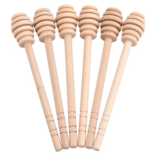 Pretfy 50pcs Hölzerne Honig Fortgeschrittener Kit -Griff Rührstange für Rillen (Nehmen Sie den Honigkönig und öffnen Sie den) von Pretfy