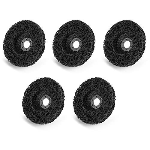 Pretfy 5pcs 100 Mm Schwarzer Poly Strip Wheel -Scheibenscheibenfarben Rostentfernungswerkzeug für Winkelschleife von Pretfy