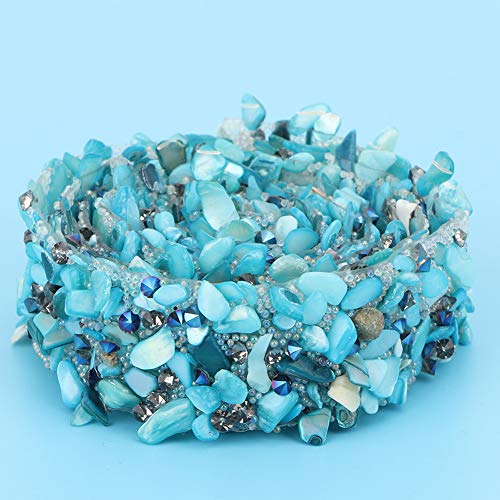 Pretfy Buntes Stones Ribbon Effiziente Komponente DIY -Kleiderhandwerk für das Nähen - Essentialer Ersatzteil (2 cm breit blaue Kieskautschukstreifen) von Pretfy