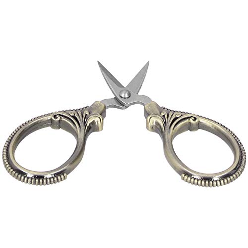 Pretfy Edelstahl Nähen Kompaktes Teil Bequem Kleiner Tragbar für Gewinde Handwerk Stickereigröße Schneide Verschiedene Scheren Nagel Leicht Retro Robust (Bronze) von Pretfy