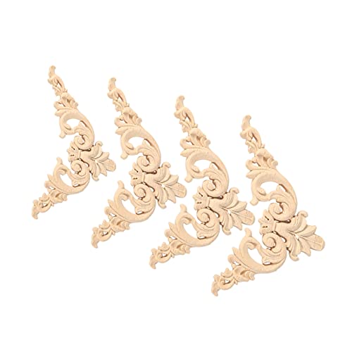 Pretfy Holzblume Geschnitzte Multifunktionaler Teil Kombinierter Wand für Leichte Türfenster Chinesische Schränke Spiegel 4pcs Dekoration-universelle Einrichtung, Langlebig (12 * 12) von Pretfy