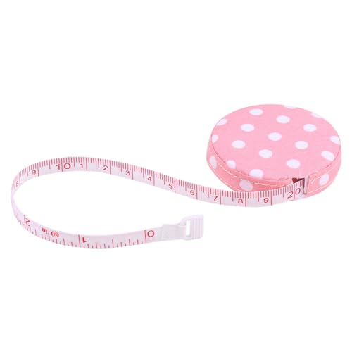Pretfy Körperbandmaß, Genaues, Einziehbares Lineal für Fitness, 150 Cm/60 Zoll (Nr. 4 Rose Base White Dot) von Pretfy