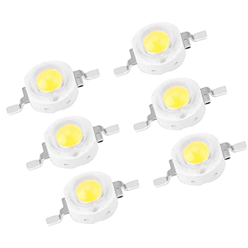 Pretfy LED-Perlen 100 Hochleistungseinheit Lebensspanne weiß 50 SMD-Diodenhalte Warm DIY Aluminium 1W Power 000 Stunden Stücke Chips Beleuchtungsbasis Emission (Zhengbai 6000k) von Pretfy