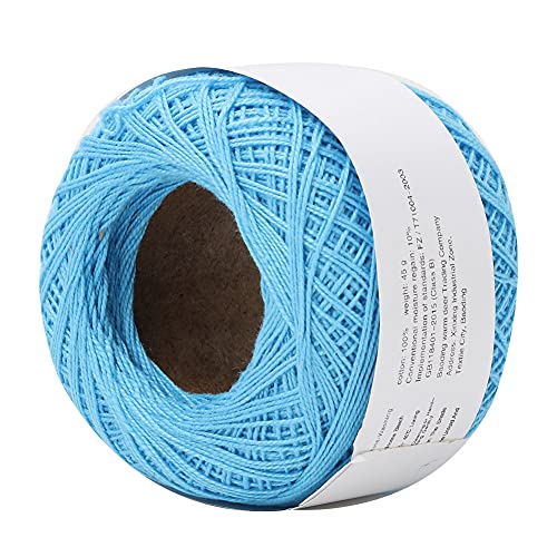Pretfy Spitzen -Baumwollgarne Langlebiges Werkzeug Sommer Bunte Handfädel Seide Dünn Zum Nähen Weich (6611 Sky Blue) von Pretfy