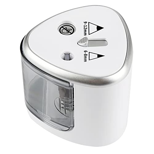 Pretfy Tenwin Grey Electric Bleistift Spitzer - Automatisches Zwei -Loch Design, Batterie für Schule, Büro und Heim von Pretfy