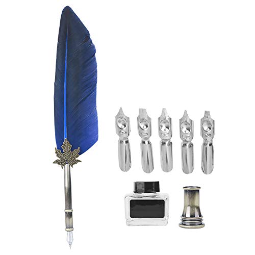 Pretfy Vintage Brunnen Schreiben Kompakte Komponenten Zeichnung Stilvoller Schulbox Quill für Dekor (Blau) von Pretfy