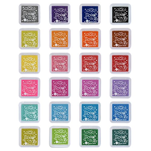Pretop Set [24 Farben] Stempelkissen für Papierarbeiten, DIY, Handwerk, Fingerabdruck,Scrapbook, für 3-12 Jahre von Pretop