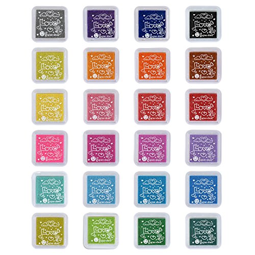 Pretop Set [24 Farben] Stempelkissen für Papierarbeiten, DIY, Handwerk, Fingerabdruck,Scrapbook, für 3-12 Jahre von Pretop