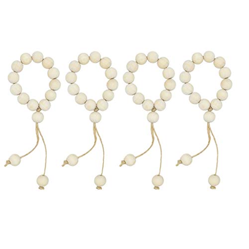 Prettiee Serviettenringe aus handgefertigten natürlichen Holzperlen, für Hochzeiten, Partys, Zuhause, Hotel, Tischdekoration, Abendessen, 12 Stück (B) von Prettiee