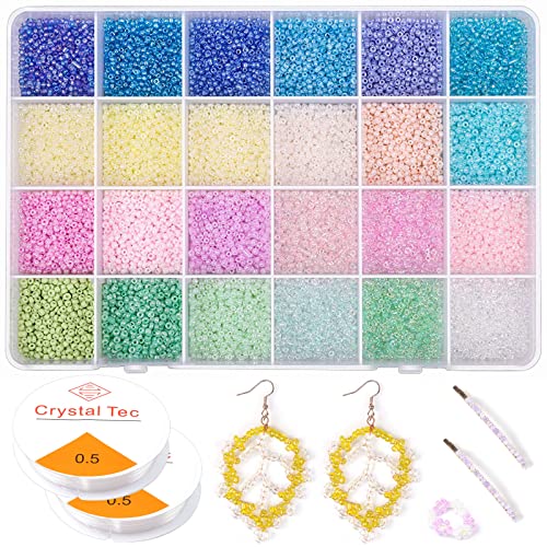 12000 Stück 2mm Perlen für Armbänder Pastell, 12/0 Rocailles Perlen zum Auffädeln Glasperlen Bastelperlen für DIY Halskette Ohrringe Schmuckherstellung und Handwerk 12000 Stück 2mm Perlen für Armbänder Pastell, 12/0 Rocailles Perlen zum Auffädeln Glasperlen Bastelperlen für DIY Halskette Ohrringe Schmuckherstellung und Handwerk von Prettme