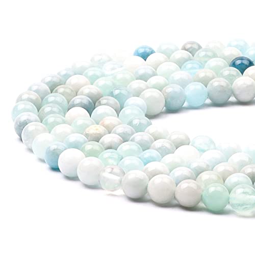 60–65 Stück blaue Morganit-Perlen, natürliche Edelsteinperlen, runde Steinperlen, lose Perlen, glatt für DIY-Armbänder, Halsketten, Schmuckherstellung, 1 Strang, 39,4 cm 60–65 Stück blaue Morganit-Perlen, natürliche Edelsteinperlen, runde Steinperlen, lose Perlen, glatt für DIY-Armbänder, Halsketten, Schmuckherstellung, 1 Strang, 39,4 cm von Prettme