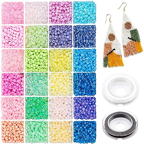 2mm Perlen für Armbänder Pastell, 7200 Stück Rocailles Perlen zum Auffädeln Glasperlen Bunte Perlen Set für Schmuckherstellung DIY Armbänder Halskette Ohrringe und Handwerk von Prettme