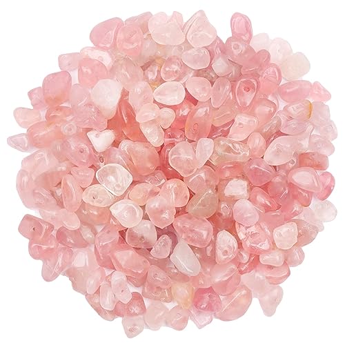 500 Stück Edelsteinperlen Rosenquarz Perlen zum Auffädeln Kristall Perlen Edelstein Perlen zum Basteln 5-8 mm Unregelmäßige Gebohrt Natur Steinperlen für DIY Armbänder Ketten Ohrringe Schmuck von Prettme