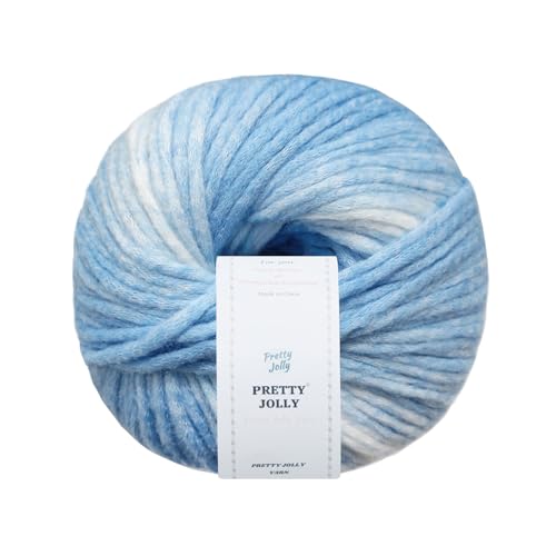 Pretty Jolly 1 Knäuel Regenbogen-Wollmischgarn, weich, flauschig, Farbverlauf, selbstgestreift, einfach zu verwendendes buntes Garn zum Häkeln und Stricken, insgesamt 130 g/181 m (blauer Himmel) von Pretty Jolly