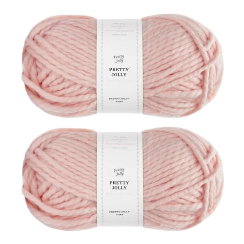Pretty Jolly 2 Knäuel, sperriges Acrylgarn, weiches, buntes Garn, Häkeln und Stricken, Qualität und mehrfarbig, insgesamt 150 g × 2/110 m × 2 (Hellrosa) von Pretty Jolly