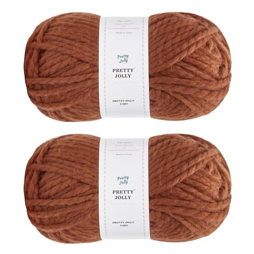 Pretty Jolly 2 Knäuel, sperriges Acrylgarn, weiches, buntes Garn, Häkeln und Stricken, Qualität und mehrfarbig, insgesamt 150 g × 2/110 m × 2 (Karamell) von Pretty Jolly