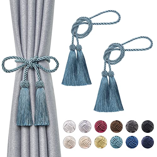 Pretty Jolly 2 Stück doppelte Quaste Vorhang Raffhalter handgemachte Seil Knoten drapieren Raffhalter Krawatte zurück Elegante dekorative Vorhanghalter für Haus & Büro Fenster Draperie (Türkisblau) Pretty Jolly 2 Stück doppelte Quaste Vorhang Raffhalter handgemachte Seil Knoten drapieren Raffhalter Krawatte zurück Elegante dekorative Vorhanghalter für Haus & Büro Fenster Draperie (Türkisblau) von Pretty Jolly