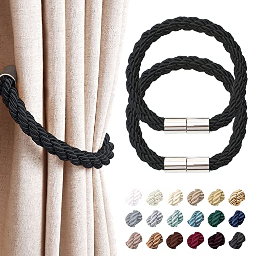Pretty Jolly 2 Stück starke magnetische Vorhang-Raffhalter, moderner, einfacher Stil, Vorhanghalter, praktisch, dekoratives Gewebe, für dünne oder dicke Fenstervorhänge für Zuhause und Büro (schwarz) Pretty Jolly 2 Stück starke magnetische Vorhang-Raffhalter, moderner, einfacher Stil, Vorhanghalter, praktisch, dekoratives Gewebe, für dünne oder dicke Fenstervorhänge für Zuhause und Büro (schwarz) von Pretty Jolly