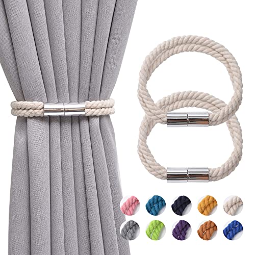 Pretty Jolly 2 Stück starke magnetische Vorhang-Raffhalter moderner einfacher Stil Drapier-Raffhalter Doppel-Hanfseil dekorative Vorhanghalter für dünne oder dicke Fenster zu Hause & Büro (beige) Pretty Jolly 2 Stück starke magnetische Vorhang-Raffhalter moderner einfacher Stil Drapier-Raffhalter Doppel-Hanfseil dekorative Vorhanghalter für dünne oder dicke Fenster zu Hause & Büro (beige) von Pretty Jolly