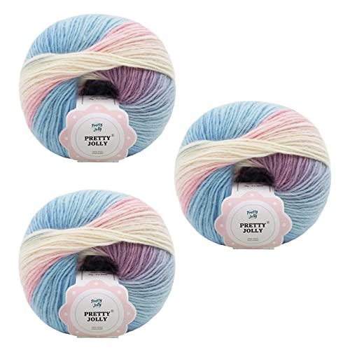 Pretty Jolly 3 Knäuel buntes Wollgarn, weiches Garn, handgewebtes Regenbogengarn zum Häkeln und Stricken-21# Pretty Jolly 3 Knäuel buntes Wollgarn, weiches Garn, handgewebtes Regenbogengarn zum Häkeln und Stricken-21# von Pretty Jolly
