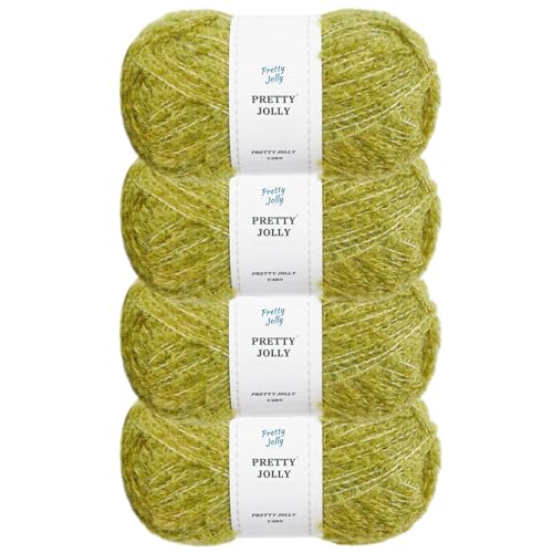 Pretty Jolly 4 Knäuel Schlaufengarn - Weiches Bouclé-Garn Mit Kleiner Schlaufe für Bastelarbeiten, Häkeln, Stricken - Modegarn, Fingergewicht, 4 x 140 m von Pretty Jolly