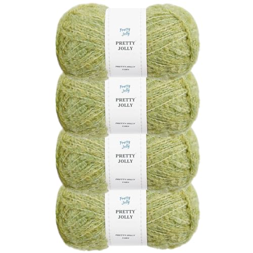 Pretty Jolly 4 Knäuel Schlaufengarn - Weiches Bouclé-Garn Mit Kleiner Schlaufe für Bastelarbeiten, Häkeln, Stricken - Fingergewicht, 4 x 140 m von Pretty Jolly