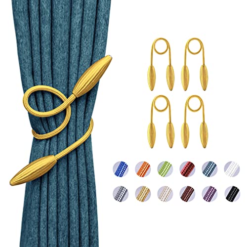 Pretty Jolly 4 Stück DIY Twist Curtain Tiebacks Creative Decorative Drape Tie Backs European Style Random Modelling Curtain Holdbacks for Home & Office Window Blackout & Sheer Drapery (Gold) von Pretty Jolly