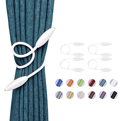 Pretty Jolly 4 Stück DIY Twist Curtain Tiebacks Creative Decorative Drape Tie Backs European Style Random Modelling Curtain Holdbacks for Home & Office Window Blackout & Sheer Drapery (Weiß) von Pretty Jolly