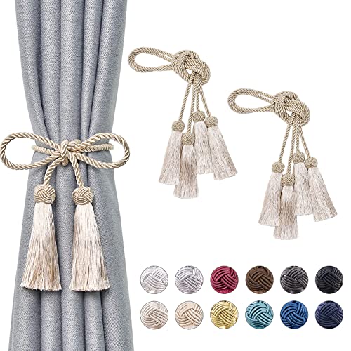 Pretty Jolly 4 Stück doppelte Quaste Vorhang Raffhalter handgemachte Seil Knoten drapieren Raffhalter Krawatte zurück Elegante dekorative Vorhanghalter für Haus & Büro Fenster Draperie (Dunkelbeige) Pretty Jolly 4 Stück doppelte Quaste Vorhang Raffhalter handgemachte Seil Knoten drapieren Raffhalter Krawatte zurück Elegante dekorative Vorhanghalter für Haus & Büro Fenster Draperie (Dunkelbeige) von Pretty Jolly