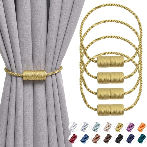Pretty Jolly magnetische Vorhang Raffhalter handgefertigtes Gewebe Seil Vorhang-Raffhalter Einfachheit dekorative Vorhang drapieren Krawatte zurück für Haus & Büro Fenster Drapery, Gold, 4 Stück Pretty Jolly magnetische Vorhang Raffhalter handgefertigtes Gewebe Seil Vorhang-Raffhalter Einfachheit dekorative Vorhang drapieren Krawatte zurück für Haus & Büro Fenster Drapery, Gold, 4 Stück von Pretty Jolly