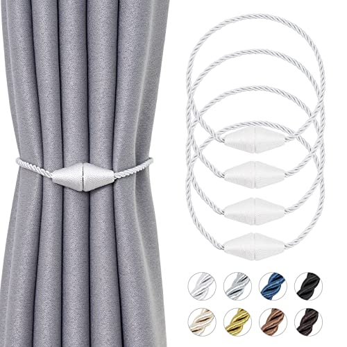 Pretty Jolly Magnetische Vorhang-Raffhalter, 40,6 cm, handgefertigt, gewebt, Seil, Vorhanghalter, praktisch, dekorativ, kegelförmig, Raffhalter für Zuhause und Büro, Fenstervorhänge (neues Weiß), 4 Pretty Jolly Magnetische Vorhang-Raffhalter, 40,6 cm, handgefertigt, gewebt, Seil, Vorhanghalter, praktisch, dekorativ, kegelförmig, Raffhalter für Zuhause und Büro, Fenstervorhänge (neues Weiß), 4 von Pretty Jolly