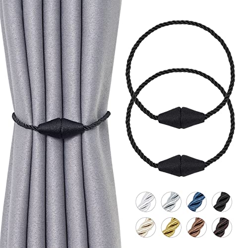 Pretty Jolly Magnetische Vorhang-Raffhalter, handgefertigt, gewebt, Seil, Vorhanghalter, praktisch, dekorativ, kegelförmig, Raffhalter für Zuhause und Büro, Fenstervorhänge, 2 Stück von Pretty Jolly
